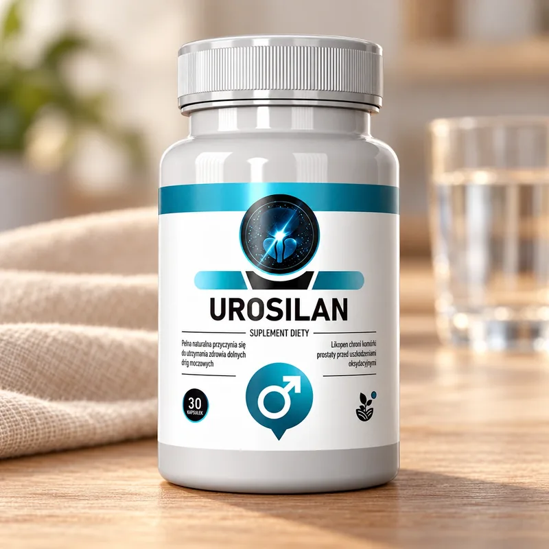 Urosilan – słoik kapsułek na ręczniku